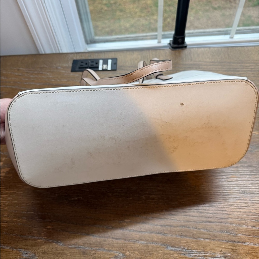 kate spade Cream and Tan Leather Tote with Double Straps - Picture 2 of 4